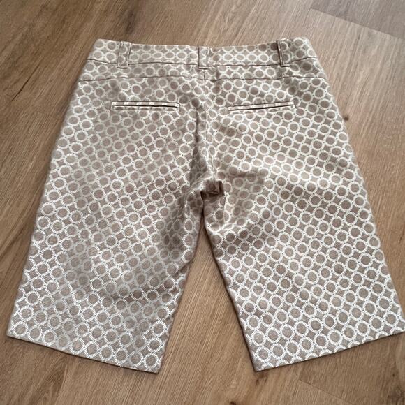 Anthropologie Cartonnier Cotton Polyester Bermuda Short Size 2 Gold/Silver EUC - Picture 4 of 7